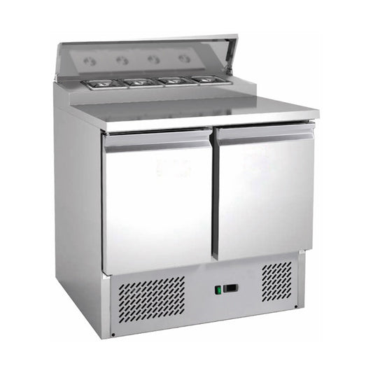 Saladette with built-in cooling GN 1/3, 2 doors, volume: 213 litres, 900 × 700 × 1002 mm | A&S PS200-13-P