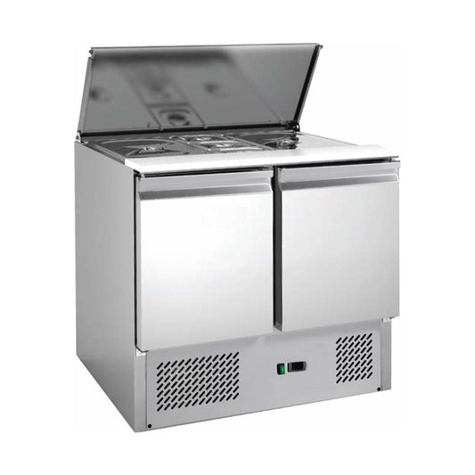 Saladette with built-in cooling, 2 doors, volume: 213 litres, 900 × 700 × 875 mm | A&S S900-P