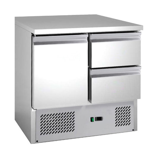 Saladette with built-in cooling, 1 door + 2 drawers, volume: 147 litres | A&S S901-2D-P