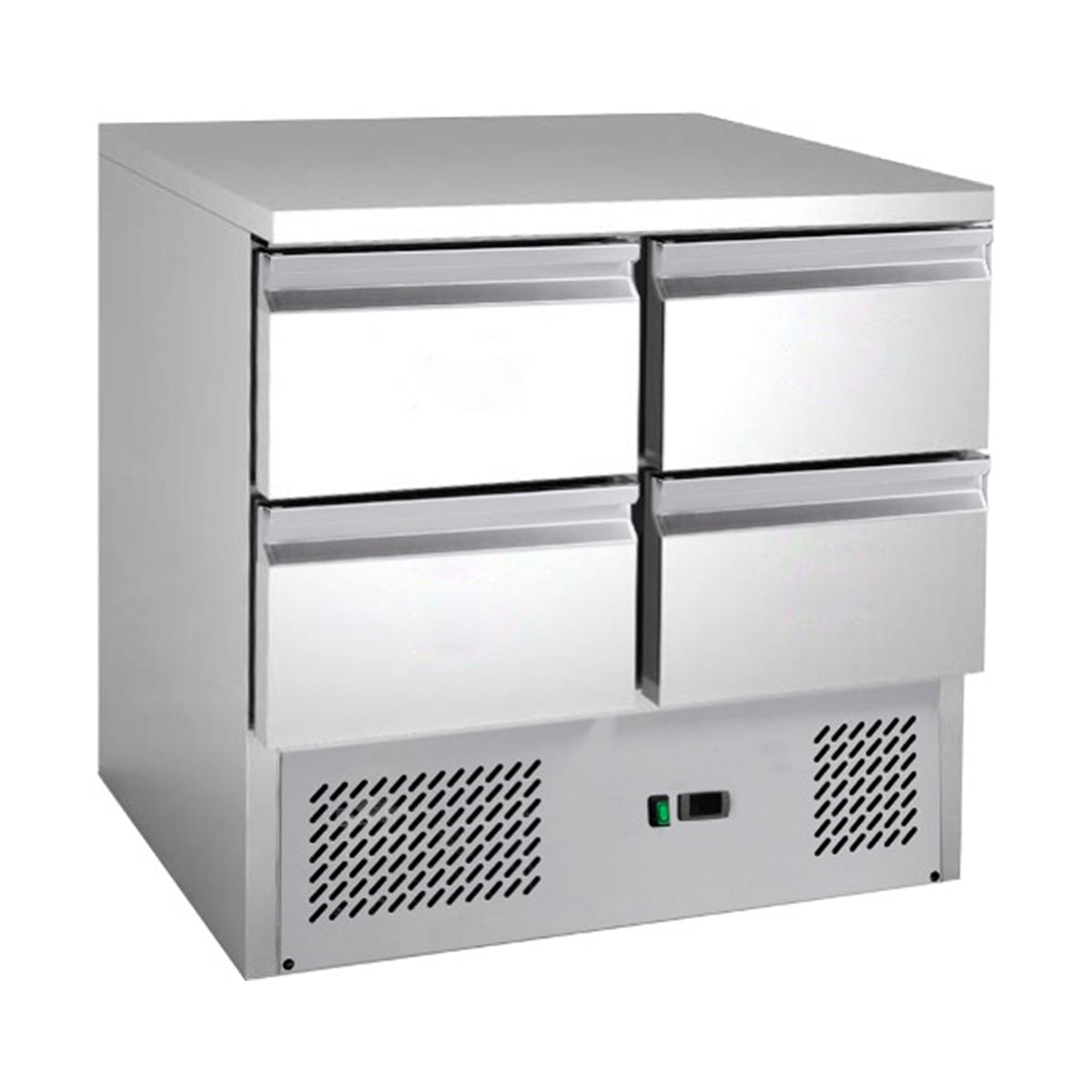 Saladette mit eingebauter Kühlung, 4 Schubladen, Volumen: 109 Liter, 900 × 700 × 850 mm | A&S S901-4D-P