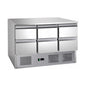 Saladette mit eingebauter Kühlung, 6 Schubladen, Volumen: 164 Liter, 1365 × 700 × 850 mm | A&S S903-6D-P