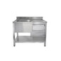 Sink table with drawer unit, 1 basin left, installation depth 600 mm, 1000 × 600 × 850 mm | A&S SPT1061BL-S