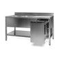 Spültisch mit Abfallbehälter, 2 Becken links, Bautiefe 700 mm, 2000 × 700 × 850 mm | A&S SPT12072BL-A