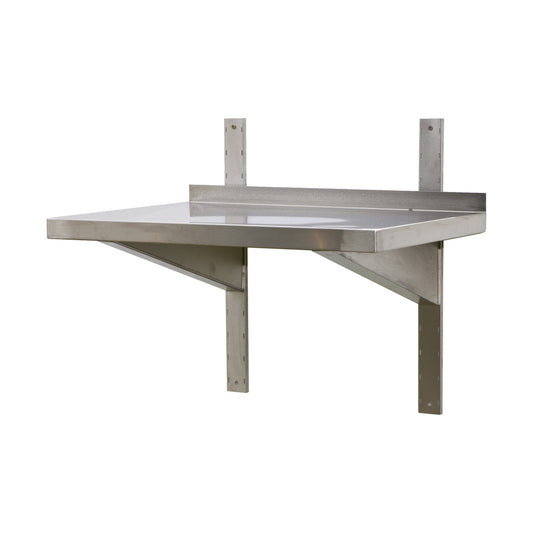 Stainless steel wall shelf with upstand, build depth 500 mm, AISI 304 | A&S WBD175