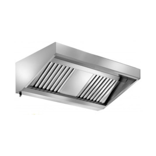 Wall hood with motor and controller, stainless steel, neon lighting, filter: 4, 2000 × 900 × 450 mm | A&S WMR20090B